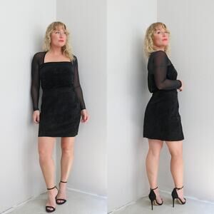 1980's Vintage Black Suede Leather Mini Skirt ~ Women's SM MD 28" 29" Waist 80's